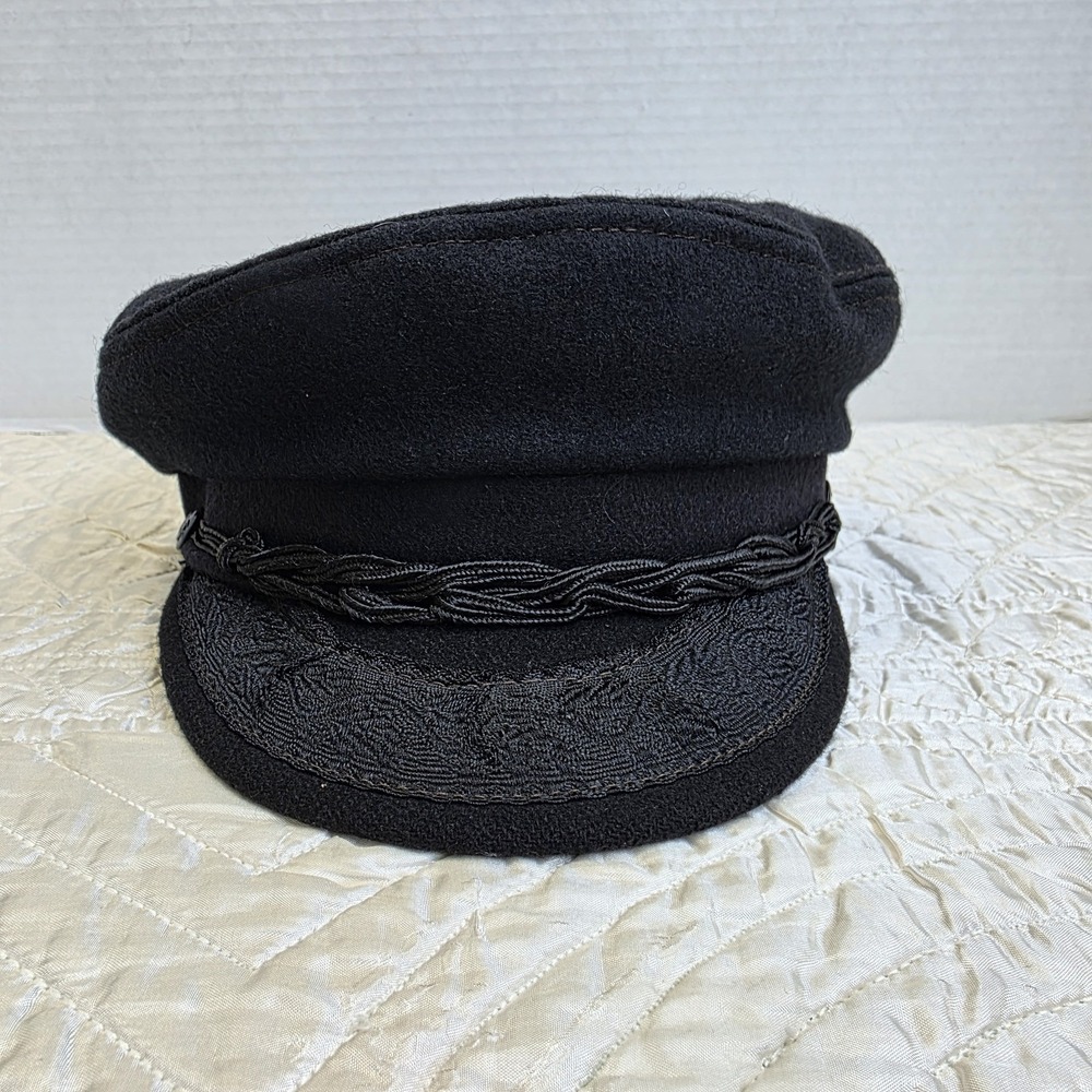 Vintage Aegean Greek Fisherman's Cap Blue Size 58-7 1/4 85% Wool 15% Nylon